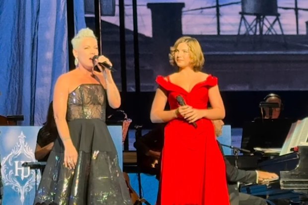 pink and daughter perform