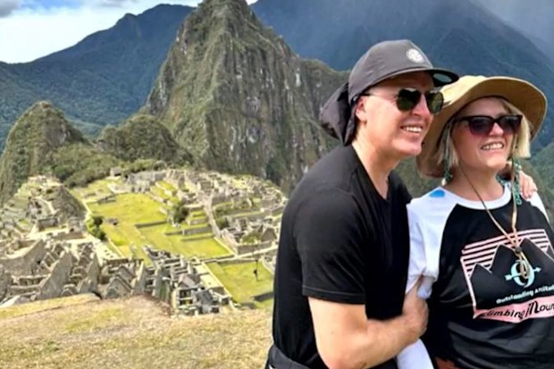 Janelle Nicholson is among the Aussies stranded at the popular tourist attraction.She spent a fortnight volunteering with a local not-for-profit before completing the famous hike with her blind husband.