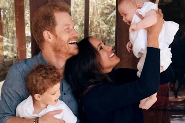 Meghan and Prince Harry's 2021 Christmas card, featuring Archie and Lilibet