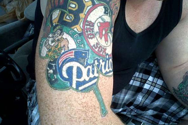 Why show love for only one team? This fan bleeds for everything sport in Boston.
