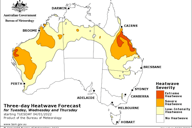The heatwave is expected to last for three days.