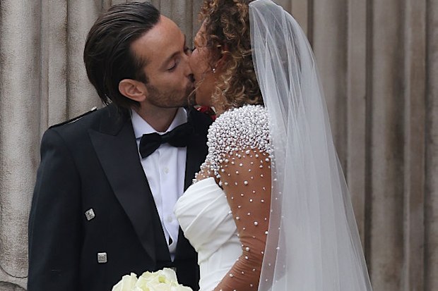 LONDON, ENGLAND - JULY 05: Mel B marries Rory McPhee at St Paul's Cathedral on July 05, 2025 in London, England. (Photo by Neil Mockford/GC Images)