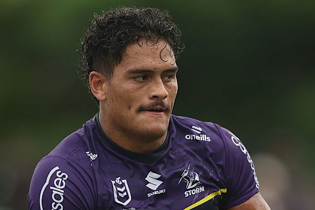 Shawn Blore of the Storm runs with the ball.