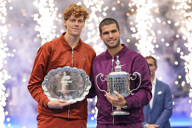 Carlos Alcaraz (right) and Jannik Sinner.