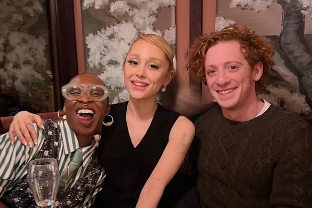 Cynthia Erivo, Ariana Grande and Ethan Slater