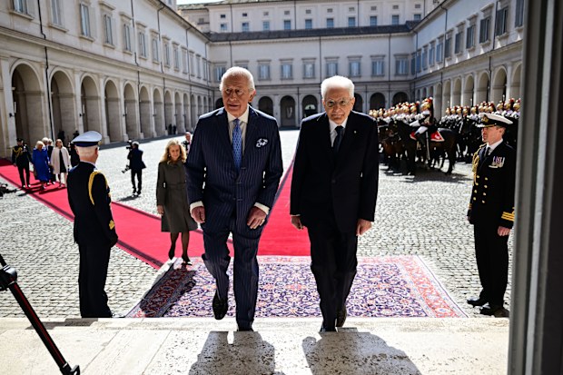 Italian President Sergio Mattarella, King Charles III 