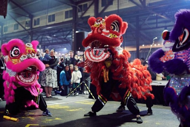 Dragon Dancers at the Queen Victoria Markets in Melbourne.