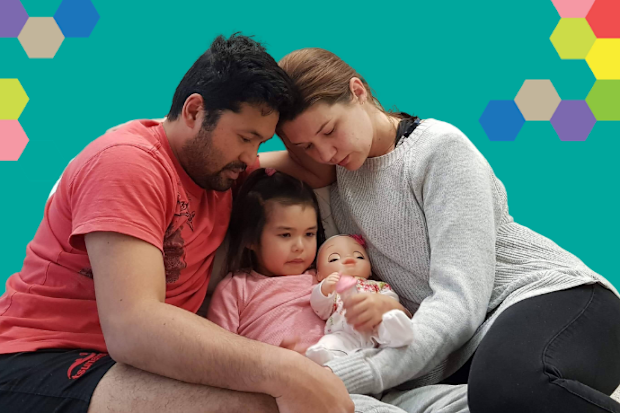 Vanessa, LeeVan with their daughter Ava.