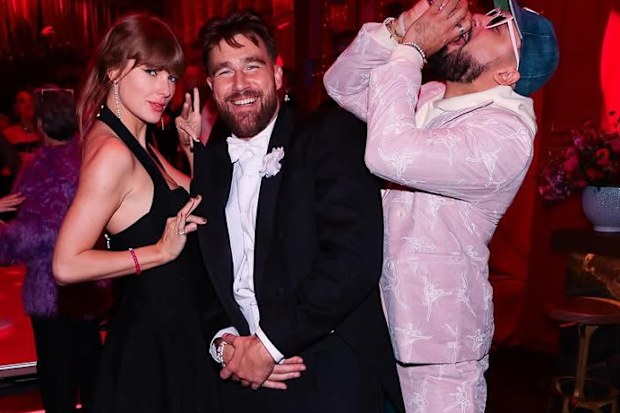 Taylor Swift and Travis Kelce at her Eras-themed party