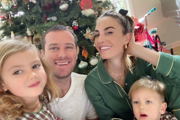 Armie Hammer, Elizabeth Chambers and their kids Harper and Ford.