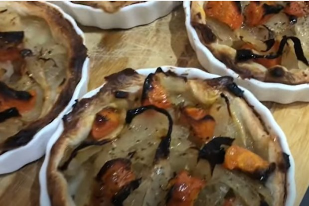 Screen shot of the shopper's caramelised onion and carrot tarts.