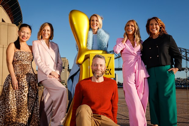 SYDNEY, AUSTRALIA - JUNE 16: Gold Logie for Most Popular Personality on Australian Television nominees, Poh Ling Yeow, Allison Langdon, Hamish Blake, Julia Morris, Sonia Kruger and Lisa Millar attend the TV WEEK Logie Awards Nominations Announcement in the Yallamundi Rooms at the Sydney Opera House on June 16, 2025 in Sydney, Australia. (Photo by Hanna Lassen/Getty Images for TV WEEK)