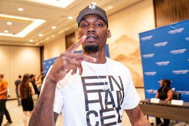 22 May 2026, USA, Las Vegas: Enhanced Games, Las Vegas: US sprinter Fred Kerley arrives for a press conference. Photo: Maximilian Haupt/dpa (Photo by Maximilian Haupt/picture alliance via Getty Images)