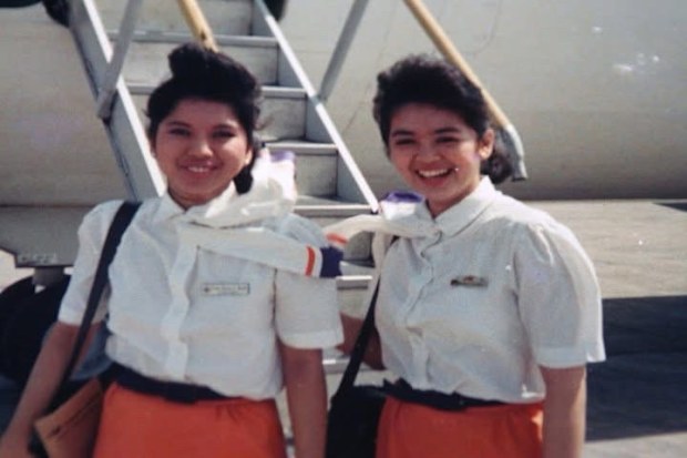 Vivien Therese Santiago (top left) has been a cabin crew member with Philippine Airlines since 1986 and is now a Cabin Services Manager. 