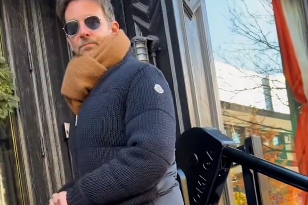 Gigi Hadid and Bradley Cooper speak to Confidence Heist on the streets of New York