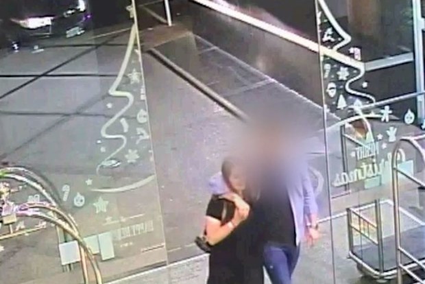 One of the last images of Grace Millane taken entering the CityLife hotel with her killer on the night she was murdered.