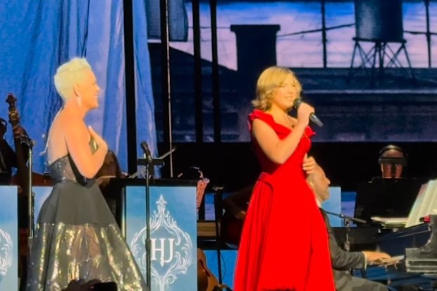 pink and daughter perform