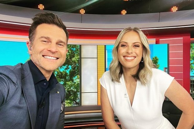 David Campbell and Today Extra co-host Sylvia Jeffreys.