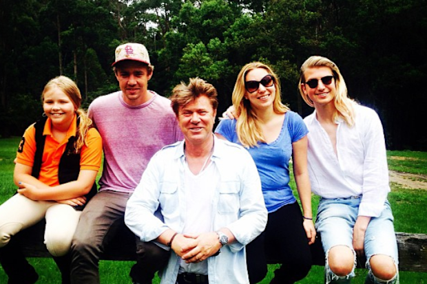 Richard Wilkins with (from left) Estella, Nick, Becky and Christian.
