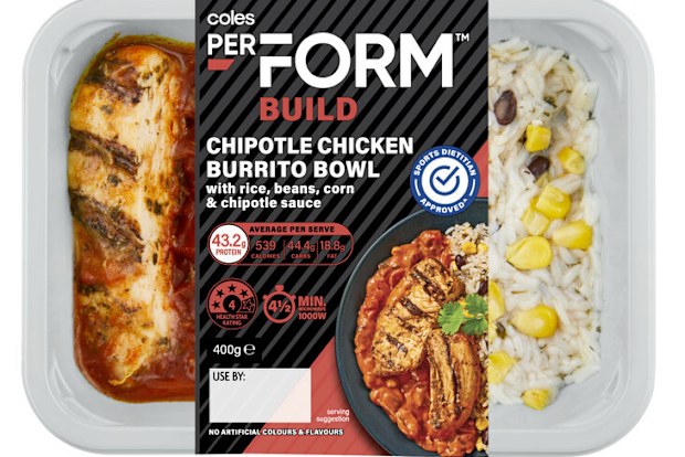 Coles Perform Build Chipotle Chicken Burrito Bowl