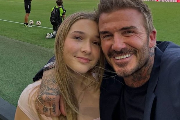 David Beckham and Harper Beckham