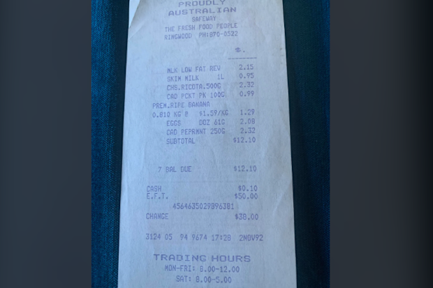 grocery prices 1992 safeway