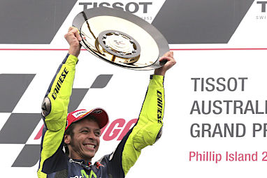 'The Doctor' claimed his sixth Australian MotoGP title. (AAP)