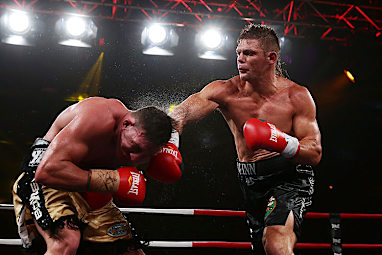 <b>Paul Gallen's grudge bout against Anthony Watts was stopped inside the first round after the former NRL bad boy dislocated his shoulder. </b><br/><br/>The bout at Sydney's Hordern Pavilion lasted 88 seconds before referee Mick Heafey called it off because Watts was unable to continue.<br/><br/>In the main event, former middleweight world champion Daniel Geale took a step towards earning another title shot with a unanimous points win over Jarrod Fletcher.