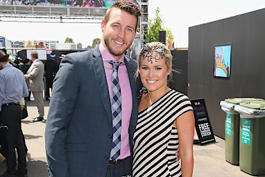 Carlton afl star Dale Thomas and Hayley Robertson.