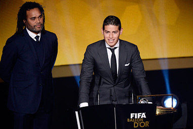 Rodriguez won the goal of the year award for his World Cup volley.