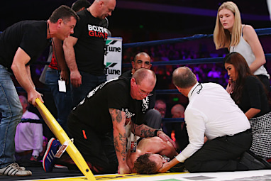 Tuck stayed down in the care of his concerned support team.