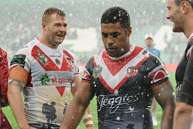 Roosters and Dragons players were forced off in the first-half in their match. (AAP)