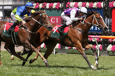 Damien Oliver claimed his first win in race three aboard One more zeta.