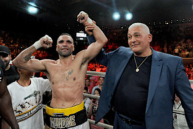 Mundine claimed the  victory by split decision result. (AAP)