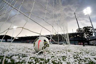<b>Mother Nature has thrown a spanner into Anzac Day sporting matches after a spectacular storm swept across parts of Sydney.</b><br/><br/>The storm, which lasted no more than 10 minutes, dumped hail and torrential rain and forced disruptions to both the NRL and the A-League.<br/><br/>In the clash between the Roosters and the Dragons, play was halted due to the threat of lightning and hail while in Parramatta, the Wanderers and the Glory game was delayed as the pitch was turned into a winter wonderland.<br/>