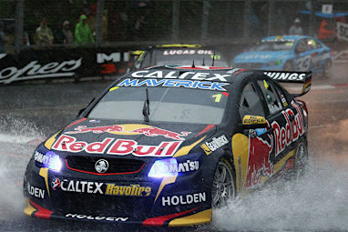 The weather forced race two to be suspended.  (Getty)