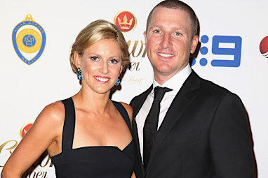 Test vice-captain Brad Haddin with wife, Karina.