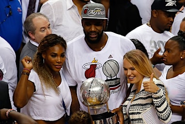 The pair had watched the Heat secure a place in NBA playoffs the day before.
