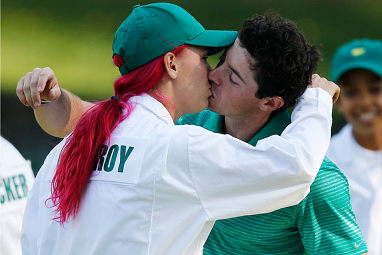 The recently engaged couple obviously enjoyed the round. (AAP)