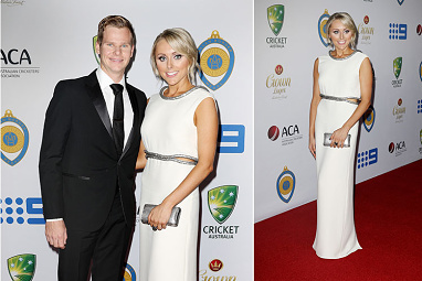 Stand-in skipper Steve Smith and his partner Danielle Willis.