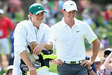 Not that it distracted him for long as he walked the course with McIlroy.