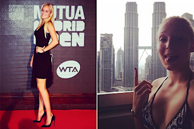 She is as glamorous off the court as she is talented on it.