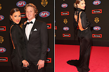 Rory Sloane's partner Belinda Riverso continued her stunning red carpet form. (Getty)