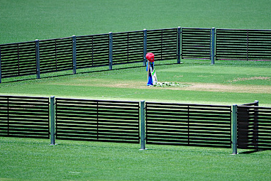 A bat rested on the stumps in the middle of Adelaide Oval, Hughes' adopted homeground.