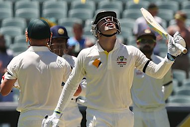 Michael Clarke was the next to look to the heavens when he reached 50.