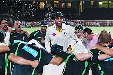 Nathan Lyon became the song's custodian after Michael Hussey retired.