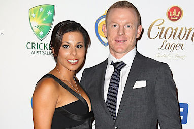Test opener Chris Rogers and his partner Sandra Benarroch.
