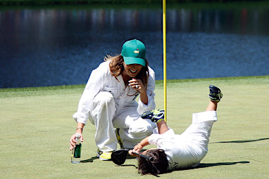 He got into a bit of mischief on the greens. (AAP)