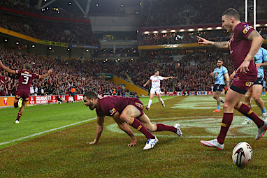 His teammates were already celebrating as Inglis did his trademark goanna crawl.