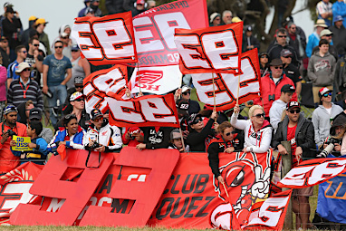 The Marc Marquez fan club hoped their man could win his 12th race of the season. (Getty)
